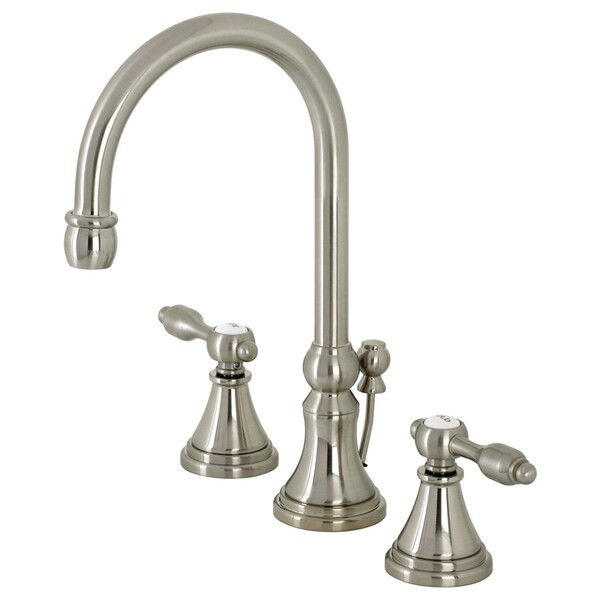 KS2988TAL Tudor Widespread Bathroom Faucet W/Brass Pop-Up, Brushed Nkl
